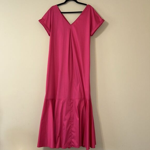 Antonio Melani | Pink Maxi The Myrna Dress Size 6 V-neck Flounce Hem Cuff Sleeve - Picture 2 of 8